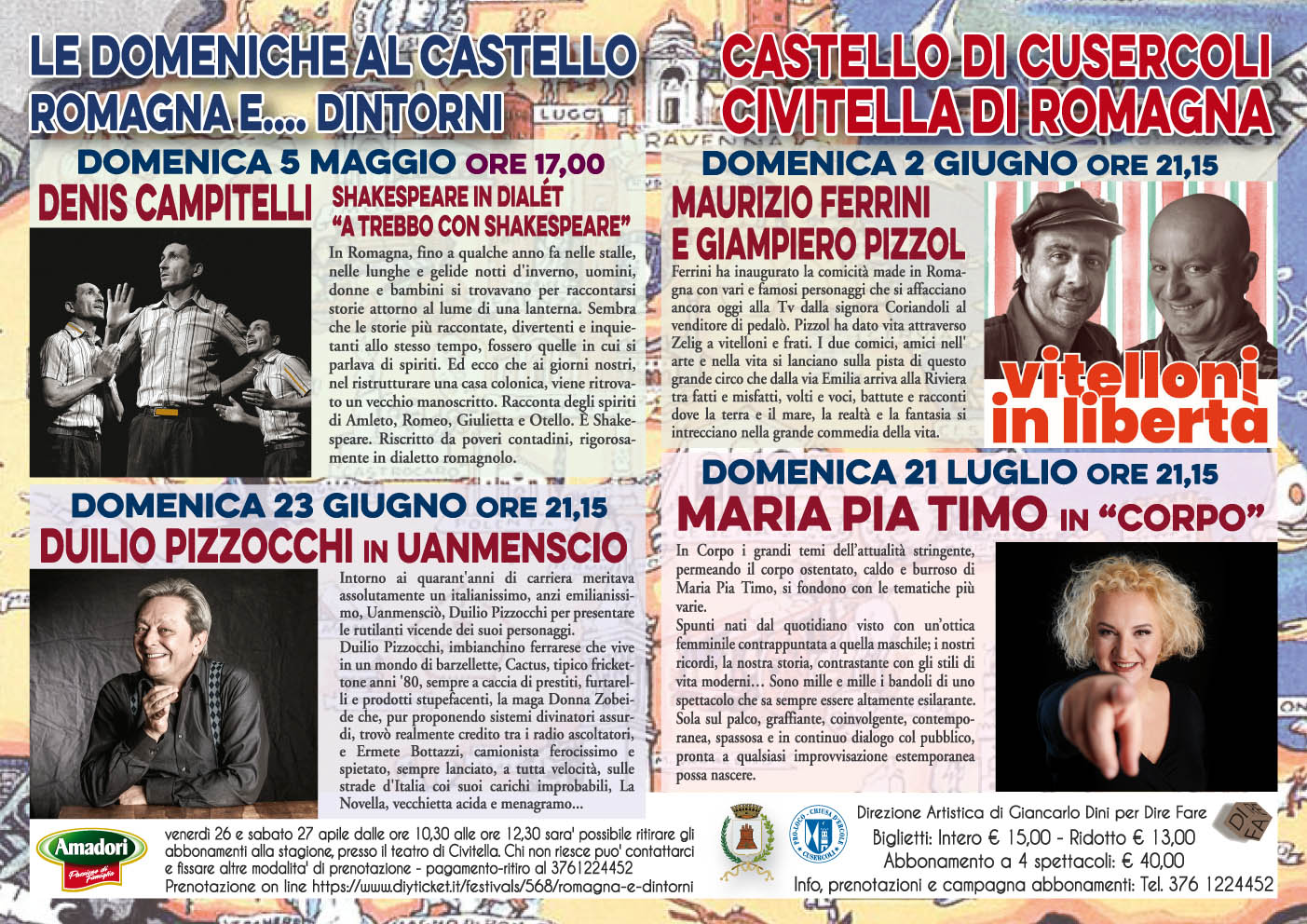Presso il Castello di Cusercoli (FC) una rassegna di spettacoli dedicati alla Romagna ed ai suoi dintorni